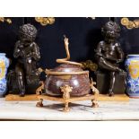 A LOUIS XVI STYLE GILT BRONZE AND MARBLE CENTREPIECE