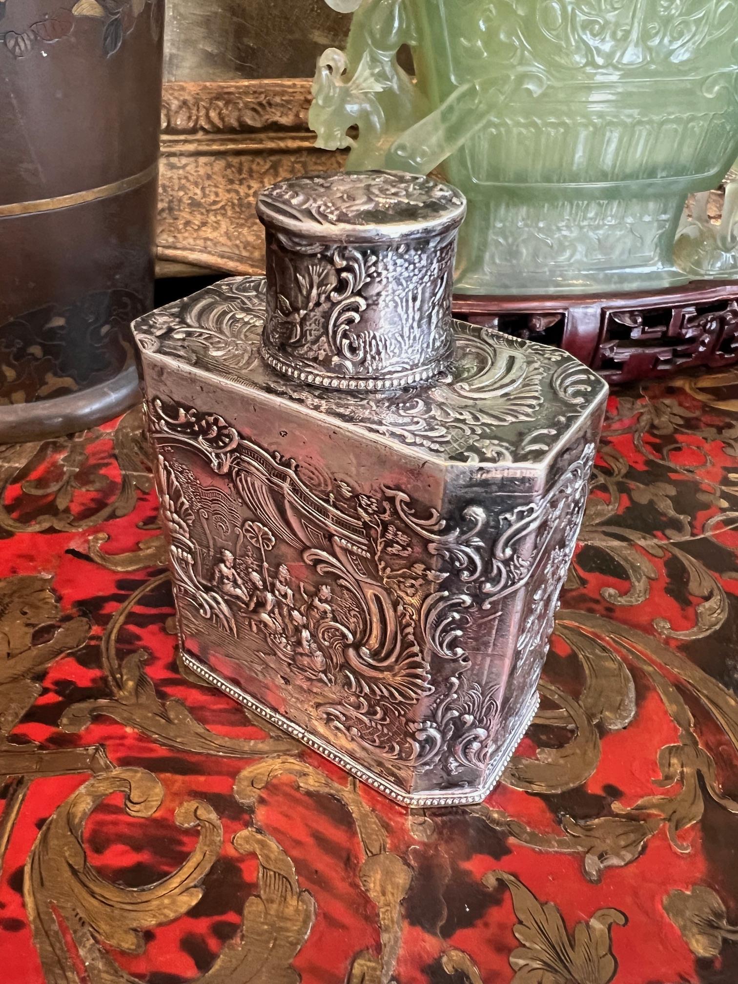 AN EARLY 20TH CENTURY SILVER TEA CADDY C.1900 - Bild 3 aus 5