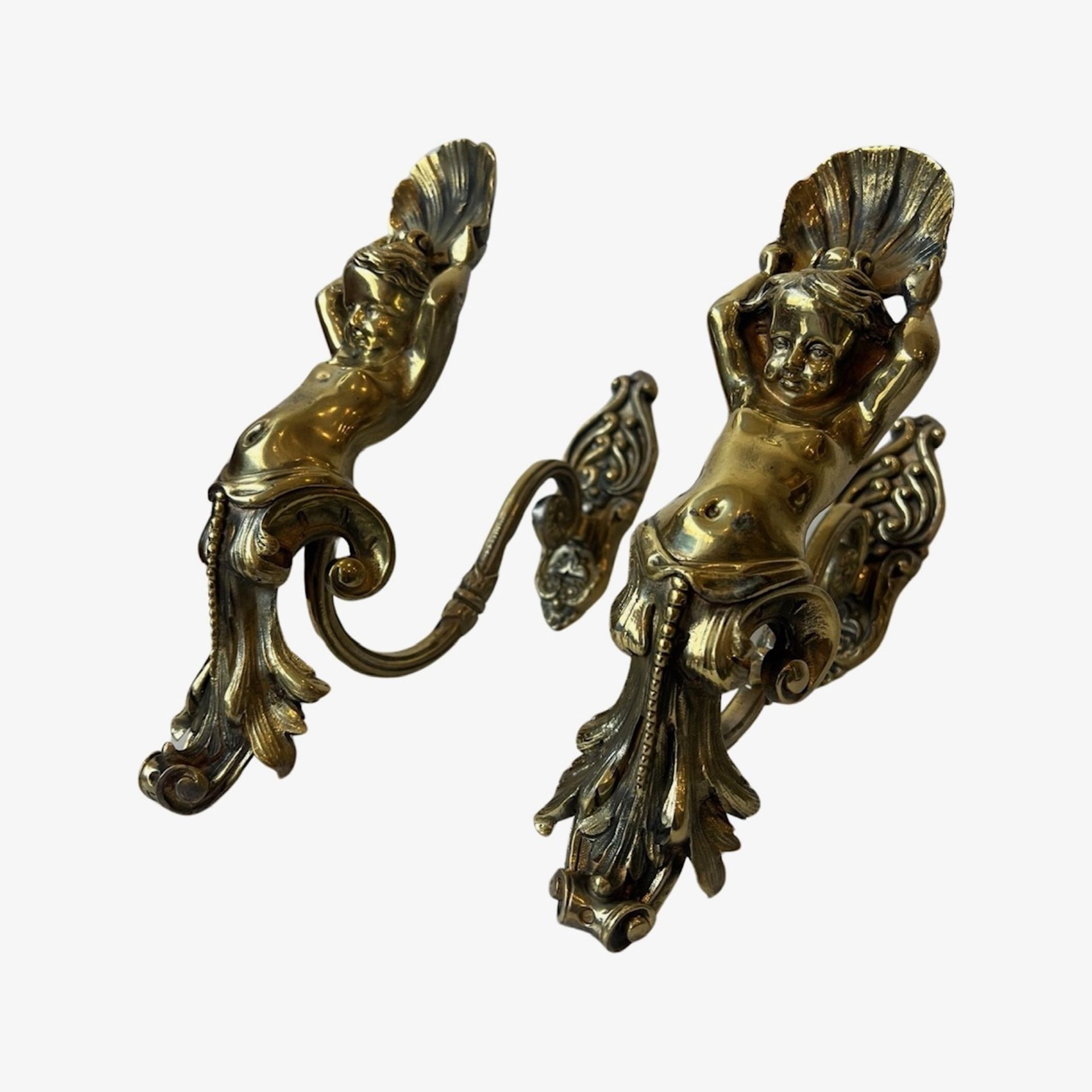 A PAIR OF LATE 19TH CENTURY FRENCH BRONZE CURTAIN TIE BACKS - Image 3 of 7