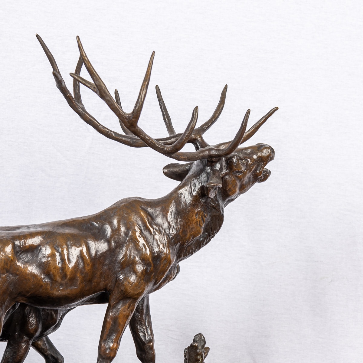 PROSPER LECOURTIER (1851-1925): A 19TH CENTURY BRONZE OF A STAG AND DOE - Image 6 of 22