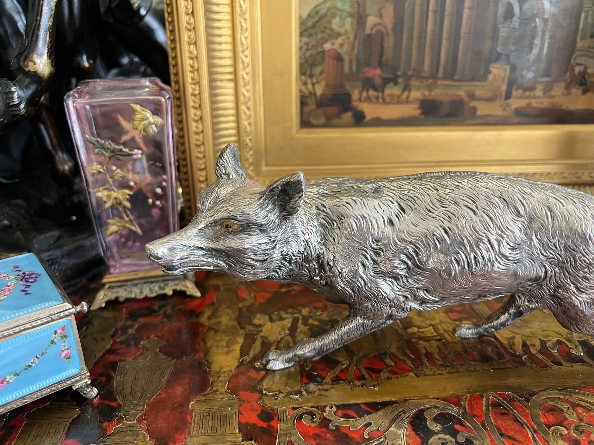 A STERLING SILVER MODEL OF A FOX - Image 7 of 13