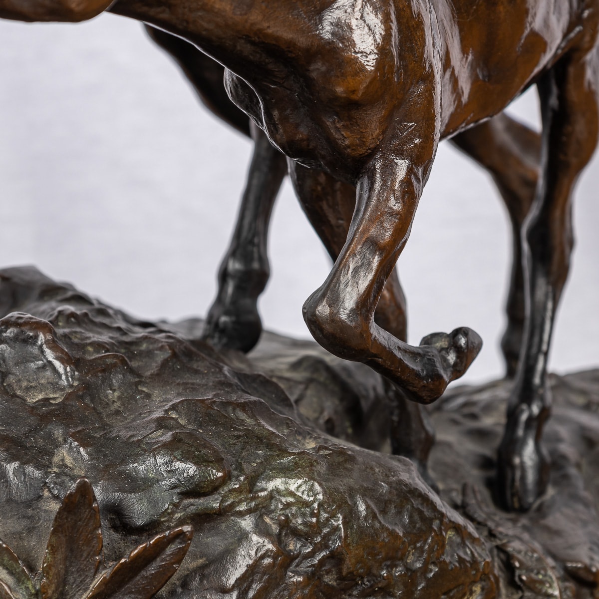 PROSPER LECOURTIER (1851-1925): A 19TH CENTURY BRONZE OF A STAG AND DOE - Image 8 of 22