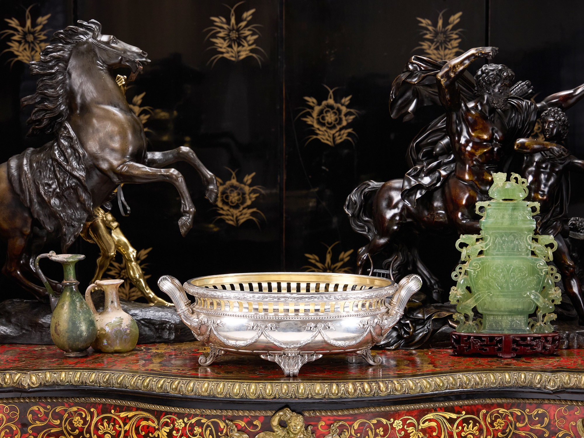 A 19TH CENTURY RUSSIAN SILVER WINE COOLER OR JARDINIERE