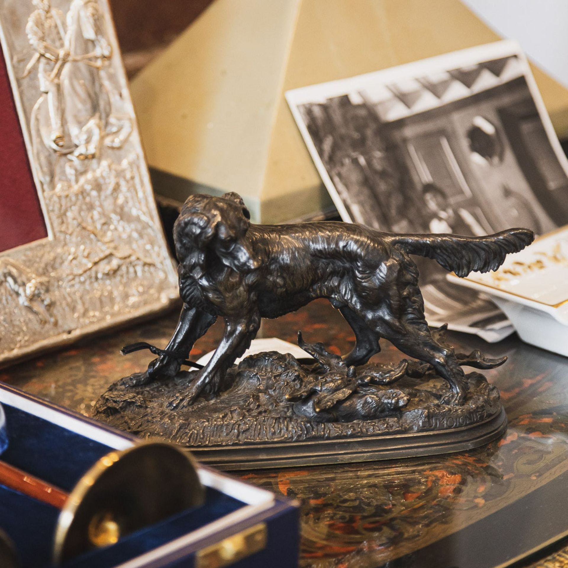 JULES MOIGNIEZ (1835-1894): A BRONZE MODEL OF A SETTER WITH HARE - Image 3 of 16