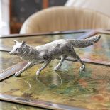 AN EARLY 20TH CENTURY GERMAN SILVER MODEL OF A FOX C. 1911
