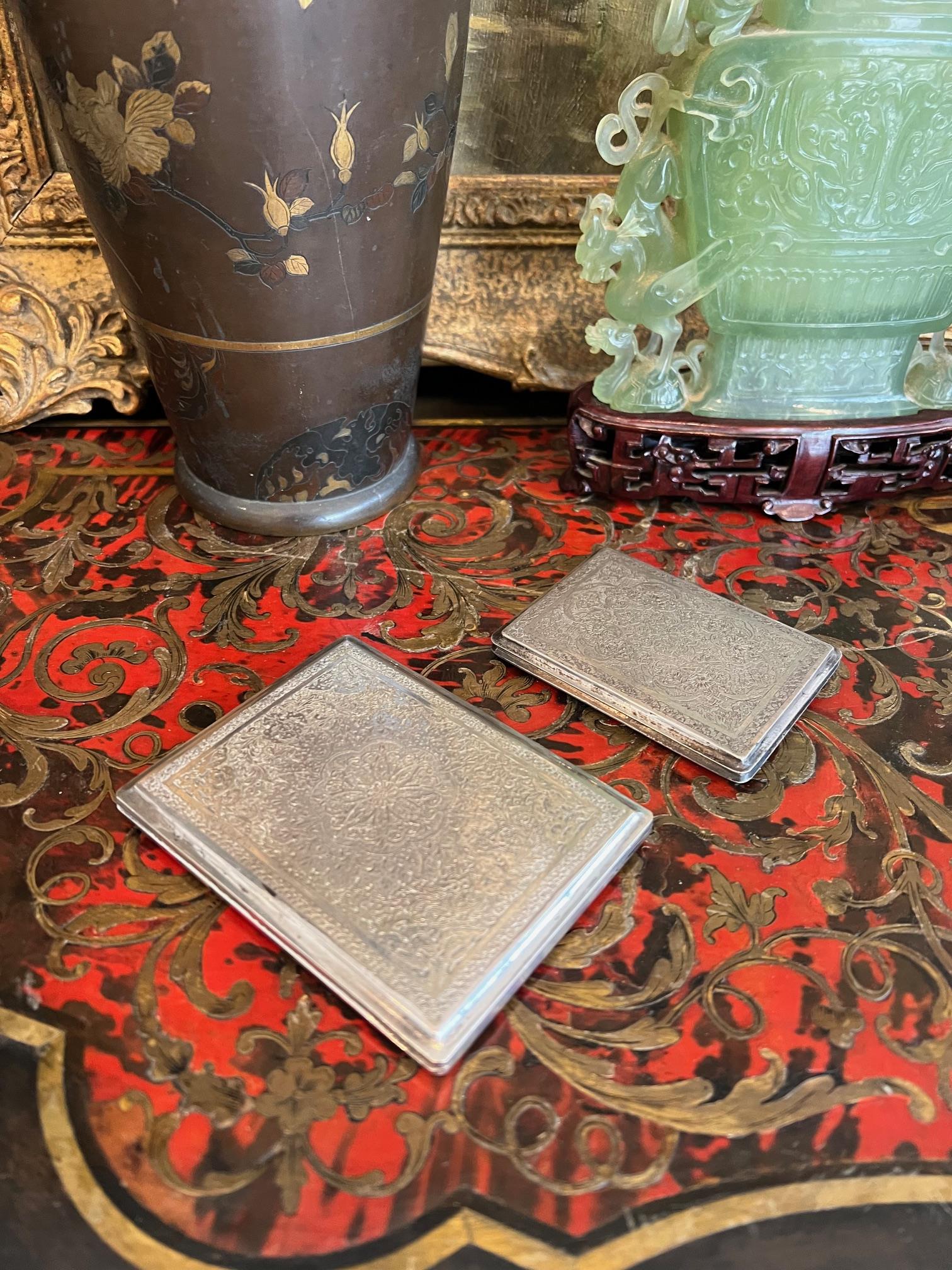 TWO PERSIAN SILVER CIGARETTE CASES - Image 4 of 4