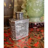 AN EARLY 20TH CENTURY SILVER TEA CADDY C.1900