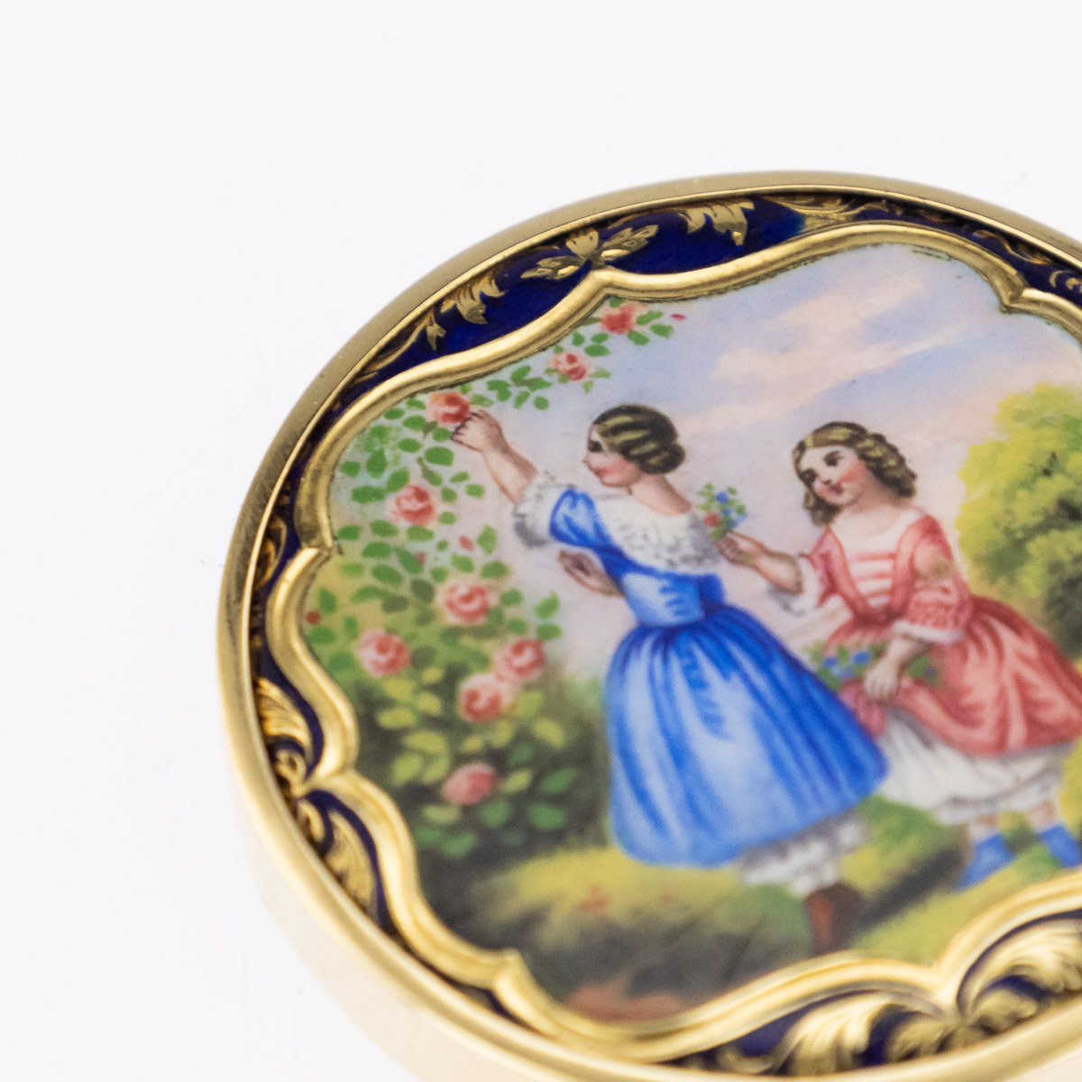 AN EARLY 20TH CENTURY 14CT GOLD AND ENAMEL PILL BOX, RUSSIAN, C.1900 - Bild 6 aus 8