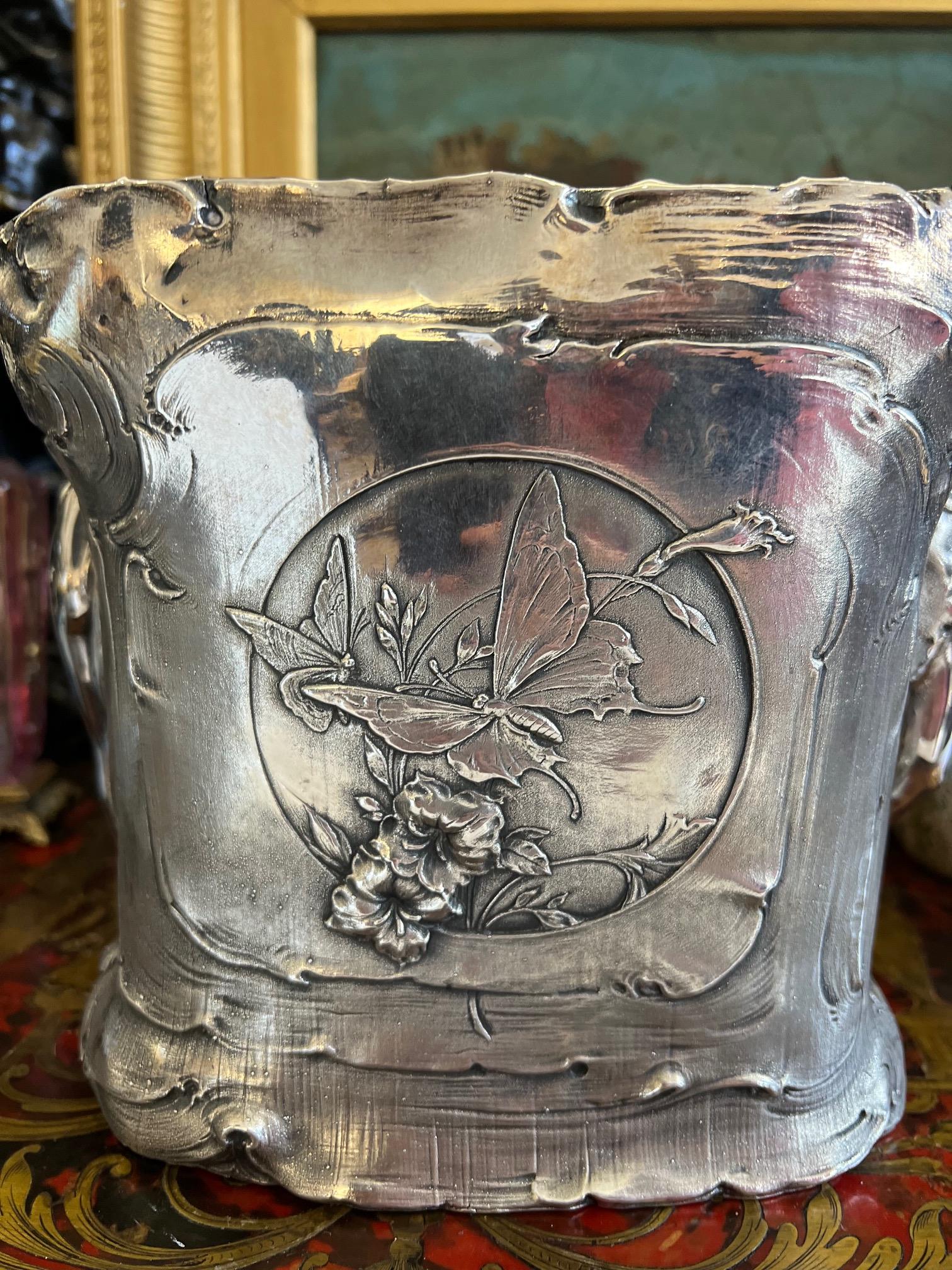 A STERLING SILVER ART NOUVEAU STYLE VASE, PROBABLY WMF - Image 5 of 11