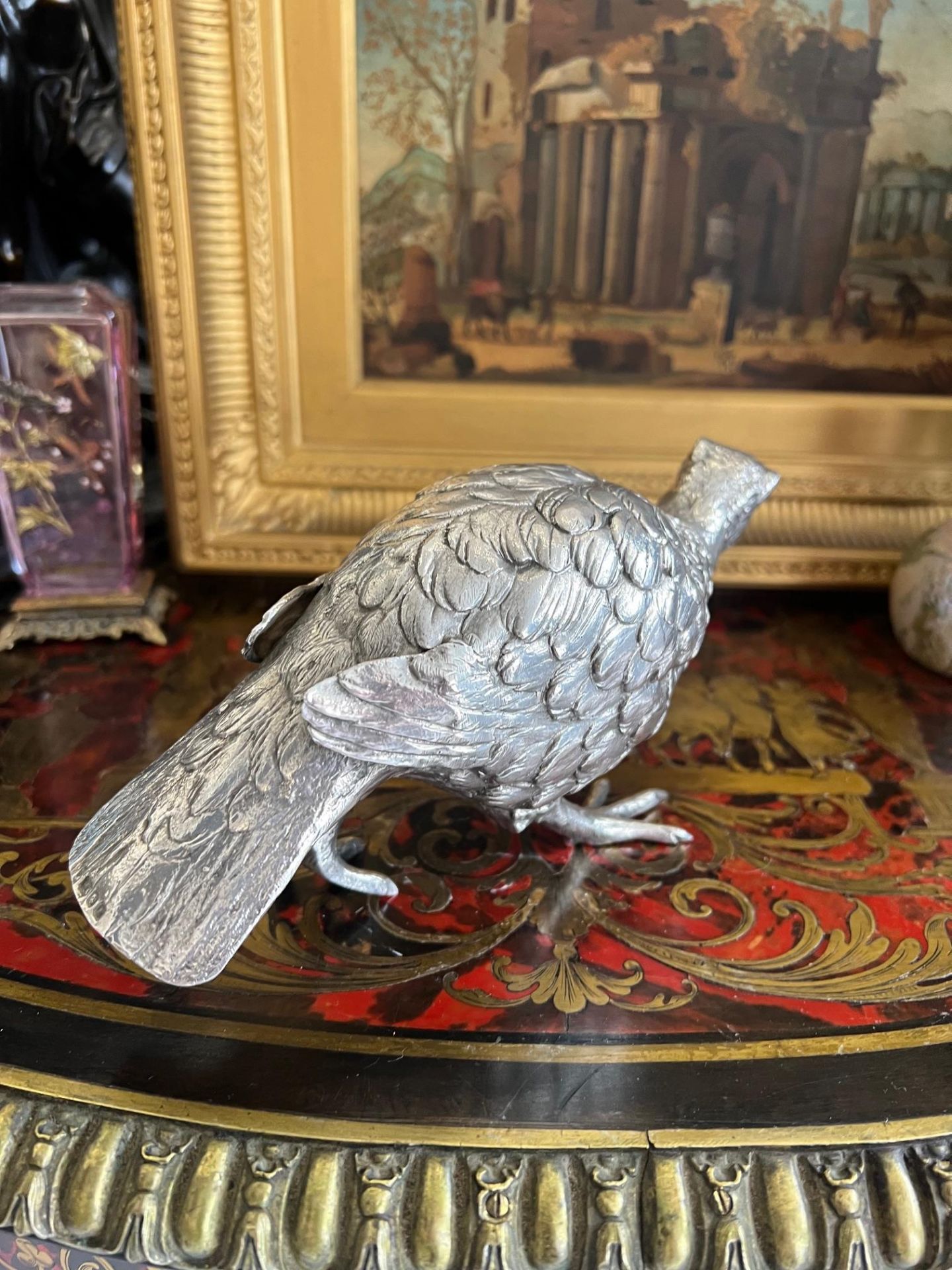 A STERLING SILVER MODEL OF A GROUSE - Image 2 of 8