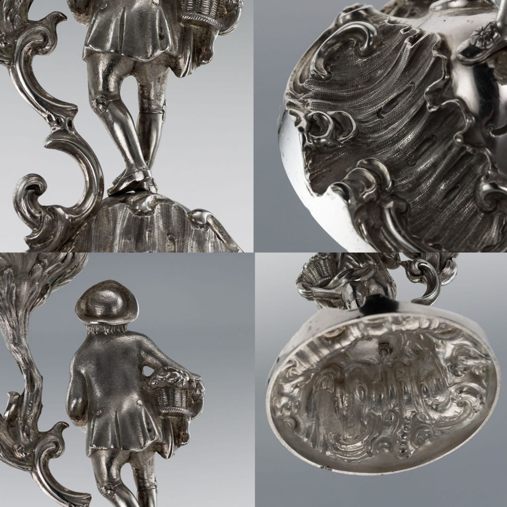 A PAIR OF 19TH CENTURY STERLING SILVER FIGURAL COMPORTS, C & G FOX C.1852 - Image 14 of 14