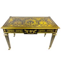 A 19TH CENTURY BOULLE STYLE CUT BRASS TABLE