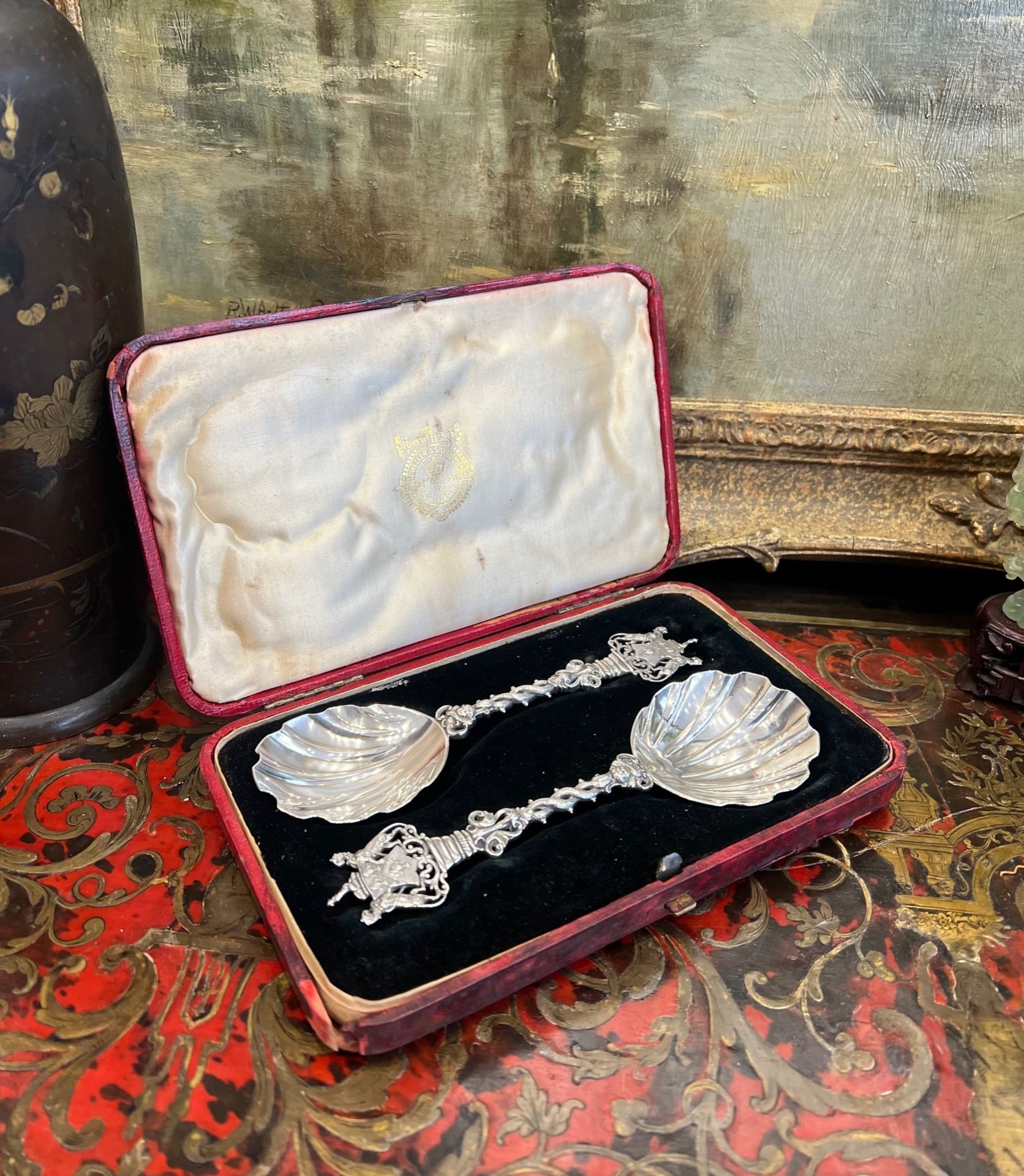 A SET OF SILVER SPOONS COMMEMORATING THE SALTER'S COMPANY 1887
