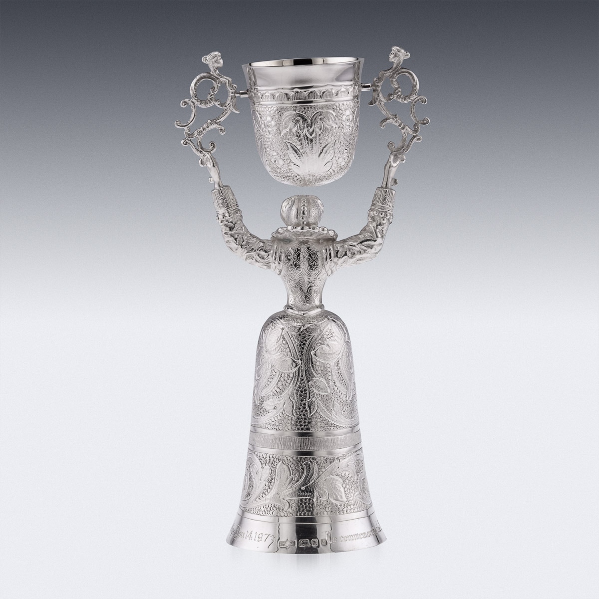 A ROYAL WEDDING SOLID STERLING SILVER NOVELTY WAGER CUP, LONDON, C. 1973 - Image 10 of 23