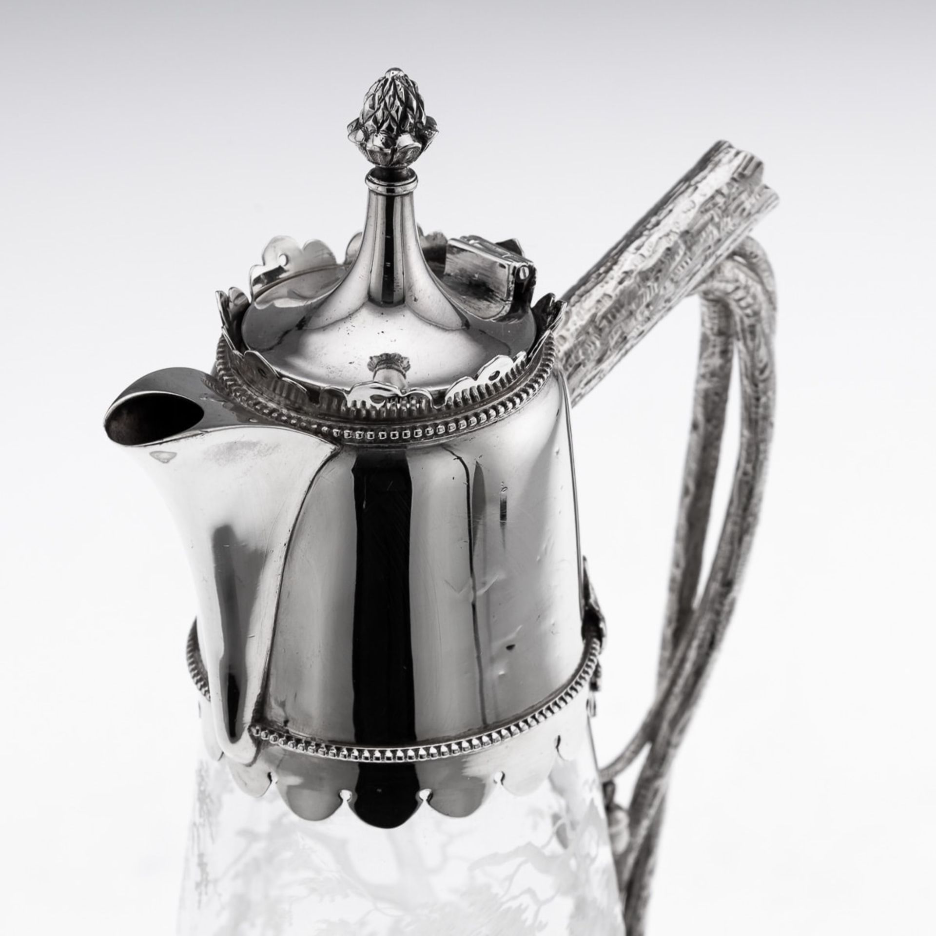A 19TH CENTURY SILVER AND GLASS HUNTING CLARET JUG C. 1887 - Image 23 of 30