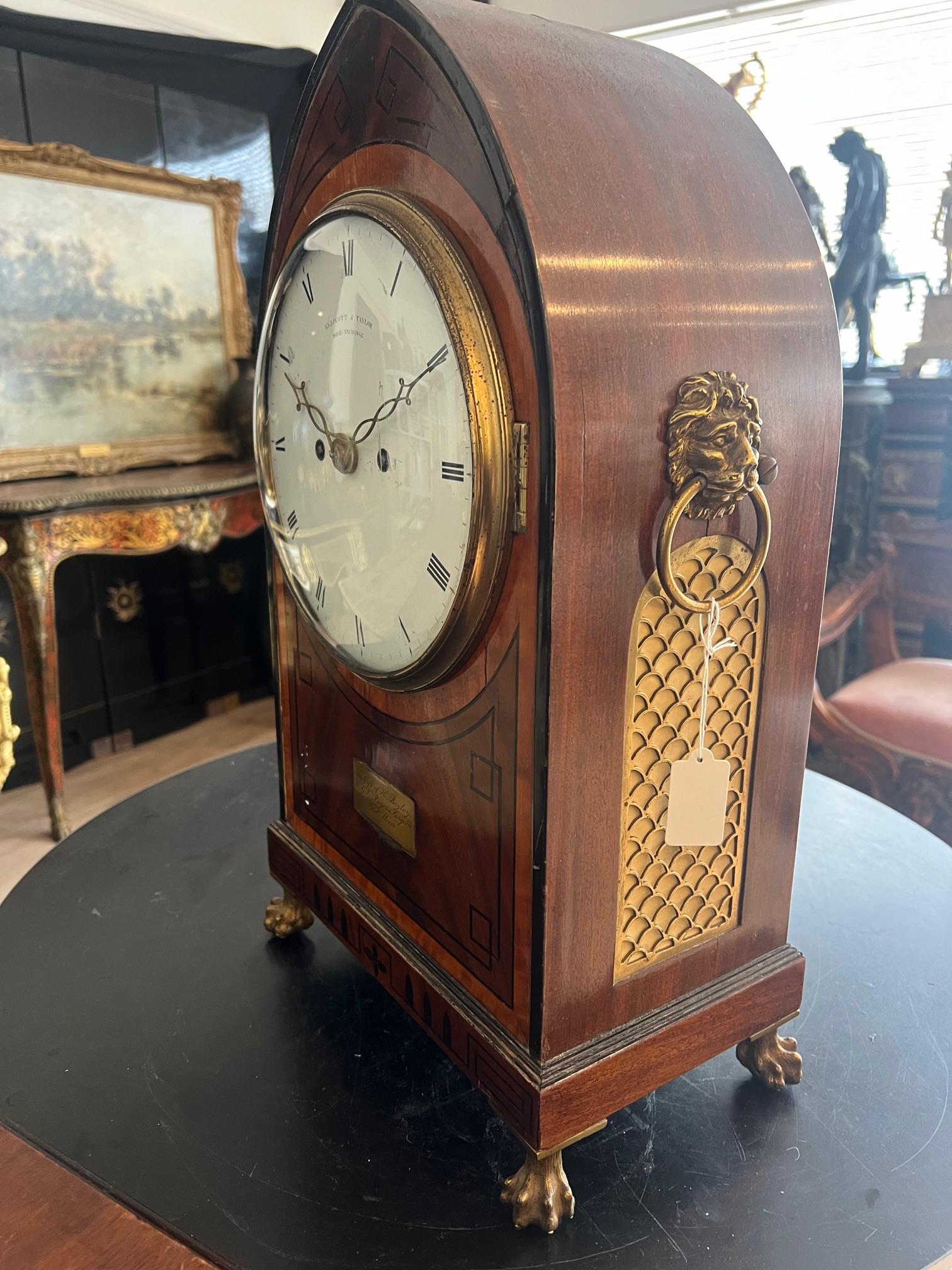 A FINE REGENCY LANCET TABLE CLOCK SIGNED ELLICOTT & TAYLOR, LONDON, C,1815 - Image 2 of 4