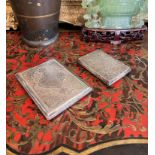 TWO PERSIAN SILVER CIGARETTE CASES