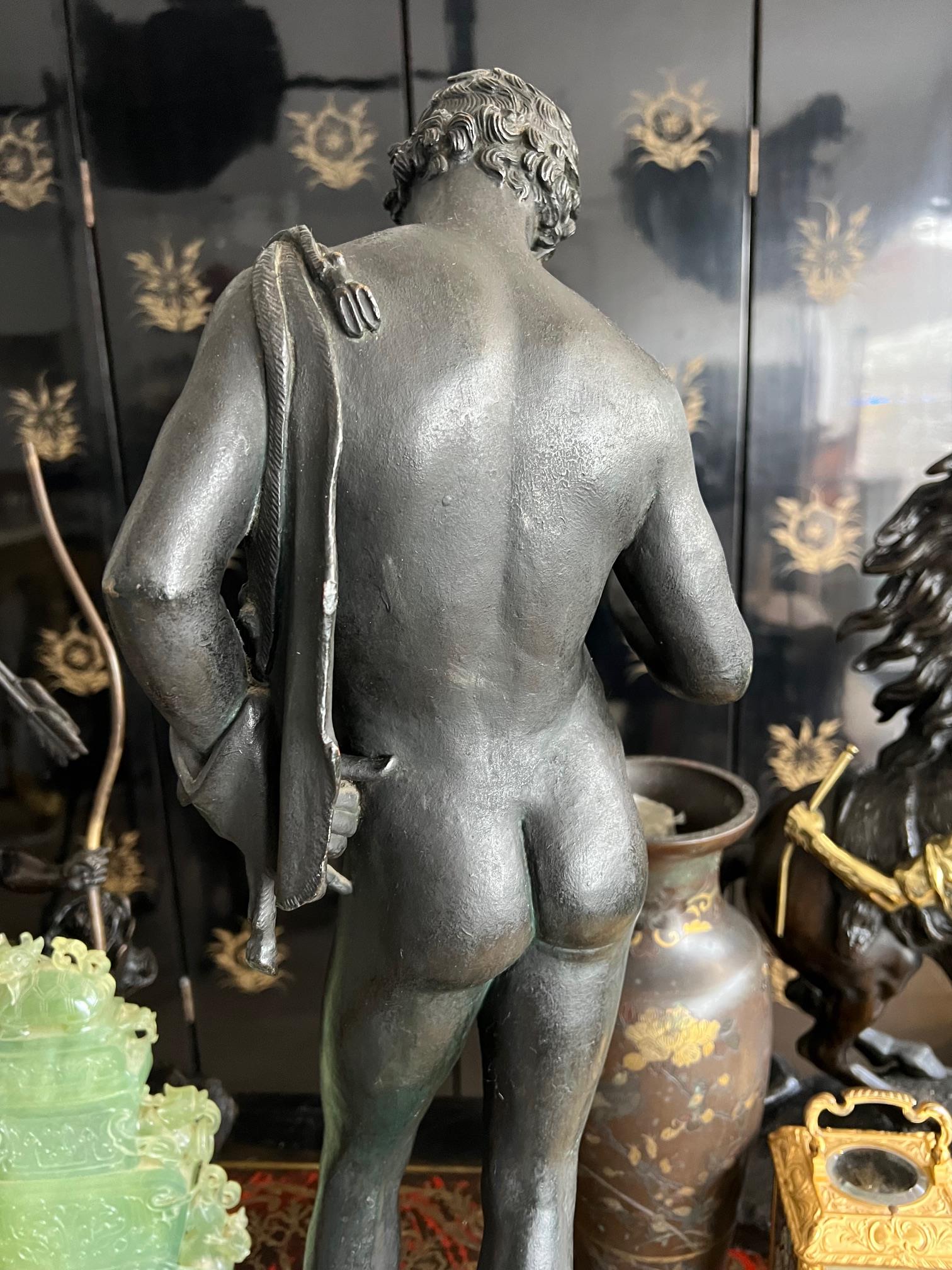 A LATE 19TH CENTURY ITALIAN BRONZE FIGURE OF NARCISSUS - Image 3 of 5