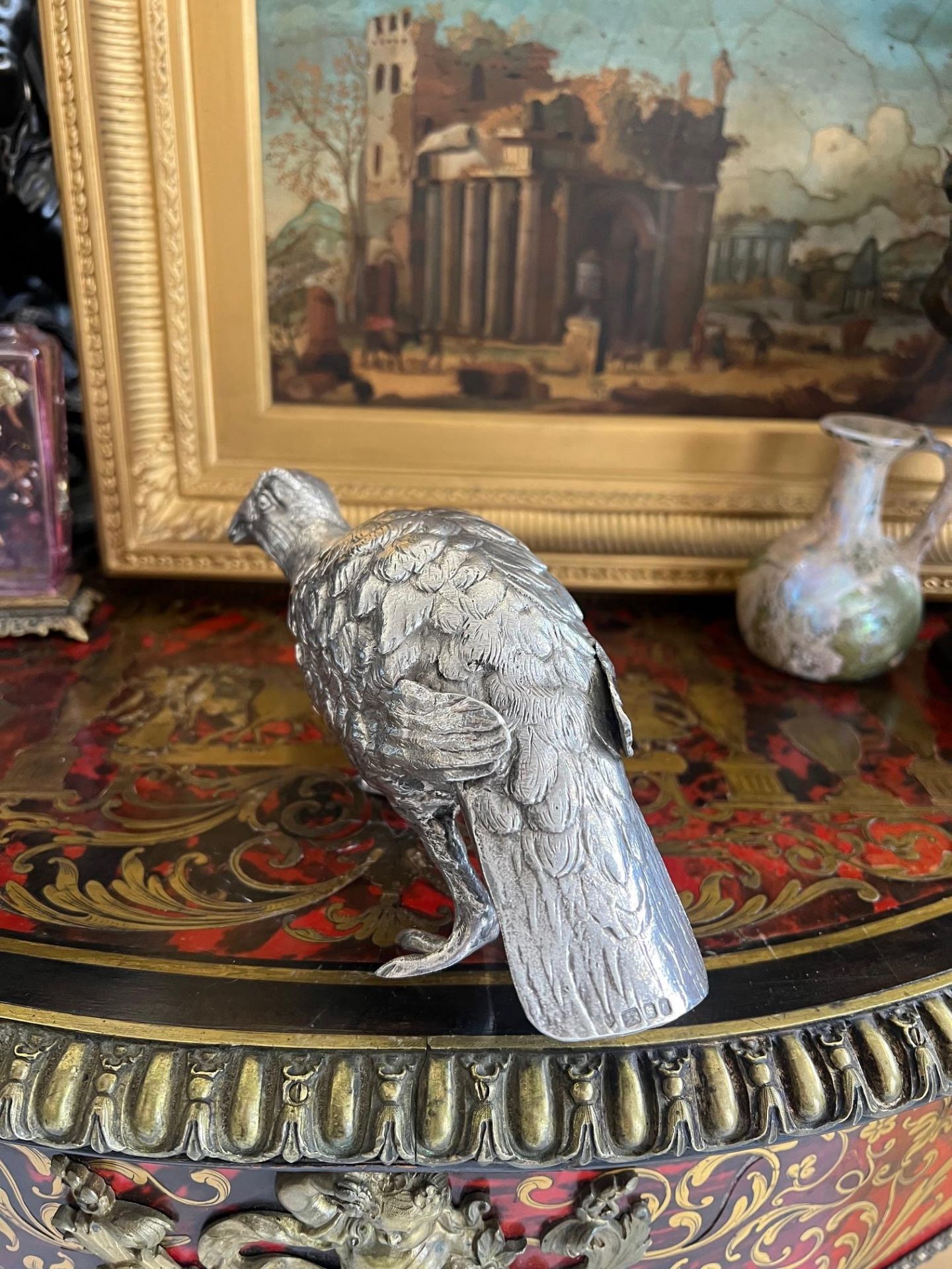 A STERLING SILVER MODEL OF A GROUSE - Image 8 of 8