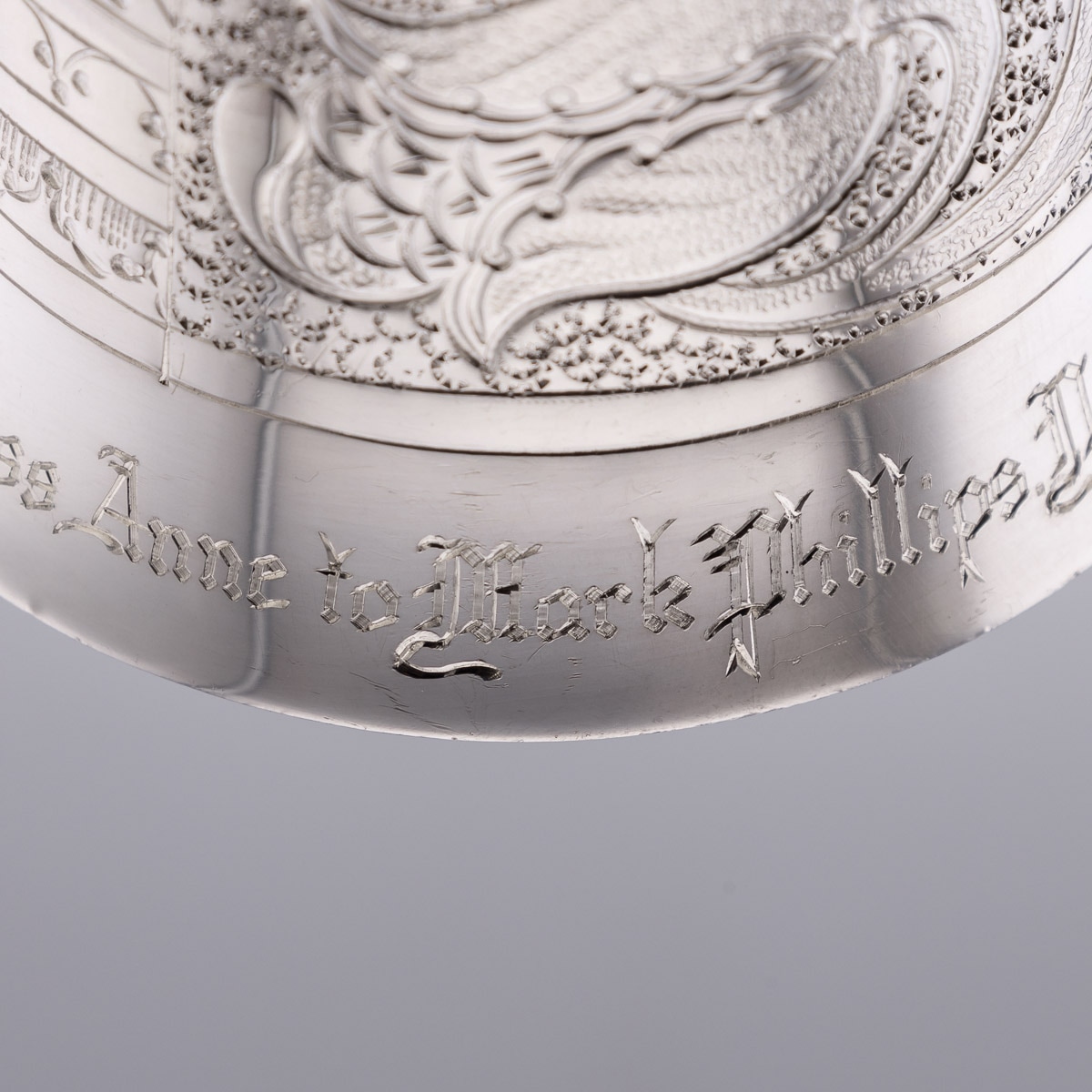 A ROYAL WEDDING SOLID STERLING SILVER NOVELTY WAGER CUP, LONDON, C. 1973 - Image 21 of 23