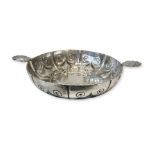 A FINE GEORGE V SILVER FRUIT BOWL MODELLED AS A CHARLES I SWEETMEAT DISH C. 1918