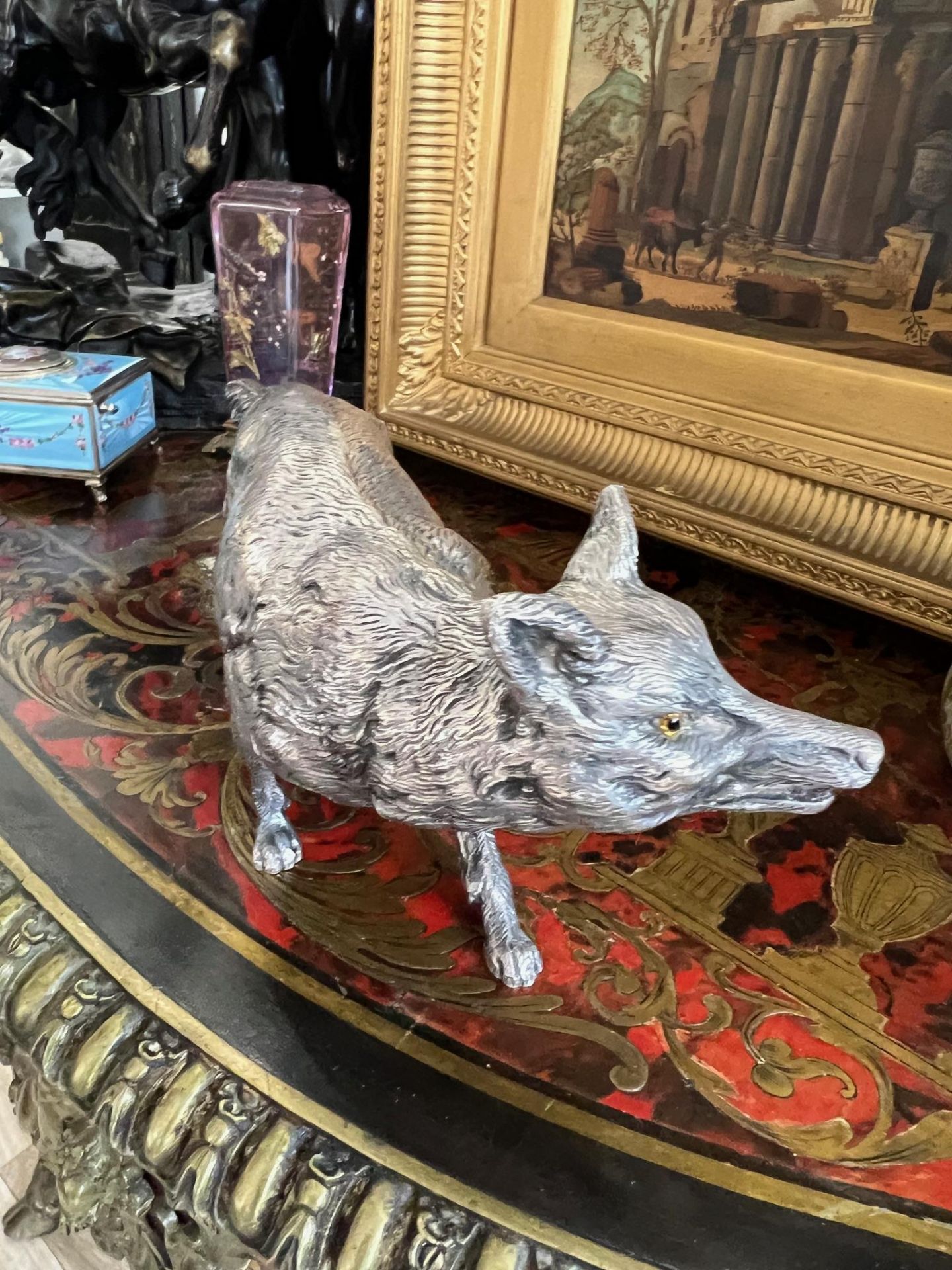 A STERLING SILVER MODEL OF A FOX - Image 8 of 13