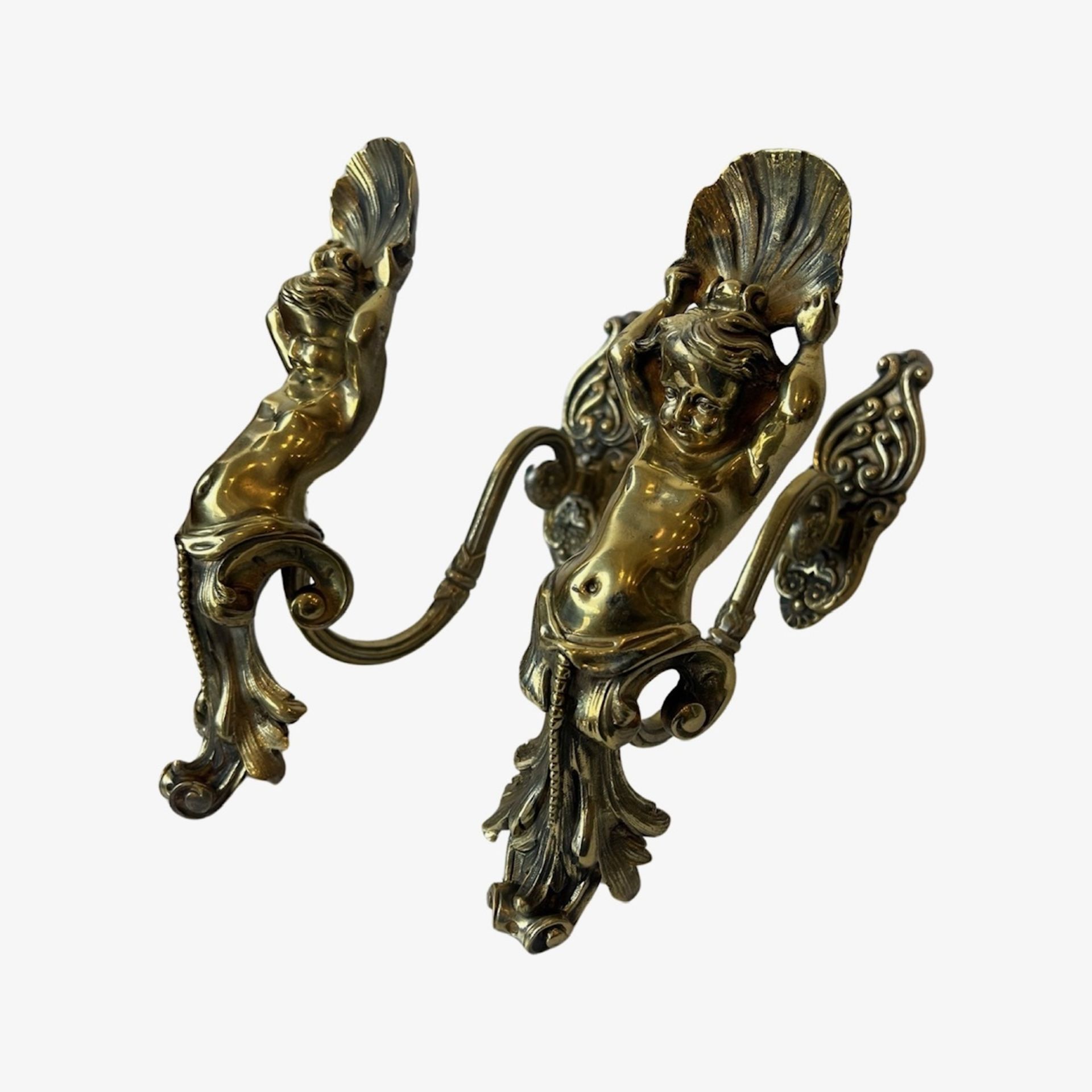 A PAIR OF LATE 19TH CENTURY FRENCH BRONZE CURTAIN TIE BACKS - Image 5 of 7