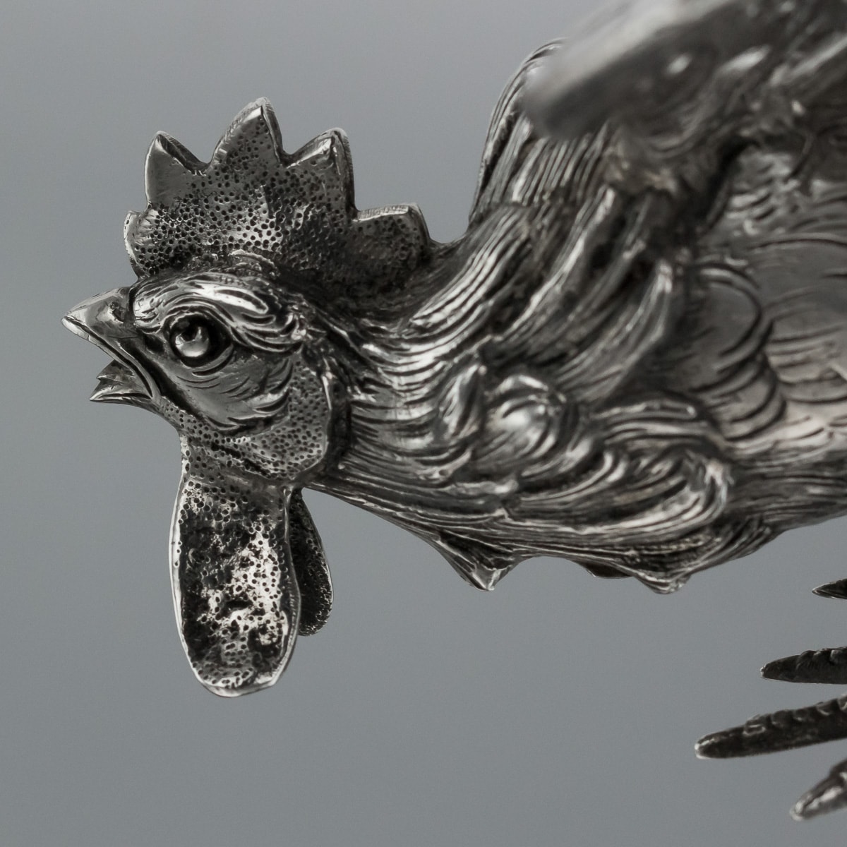 A PAIR OF GERMAN SILVER TABLE ORNAMENTS MODELLED AS FIGHTING COCKERELS - Image 41 of 41