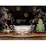 BOLIN: AN EARLY 20TH CENTURY SILVER AND CUT GLASS JARDINIERE C 1910