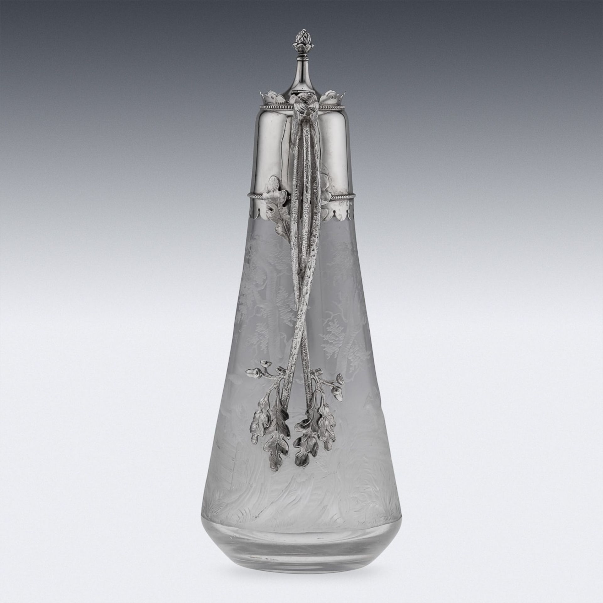 A 19TH CENTURY SILVER AND GLASS HUNTING CLARET JUG C. 1887 - Image 28 of 30