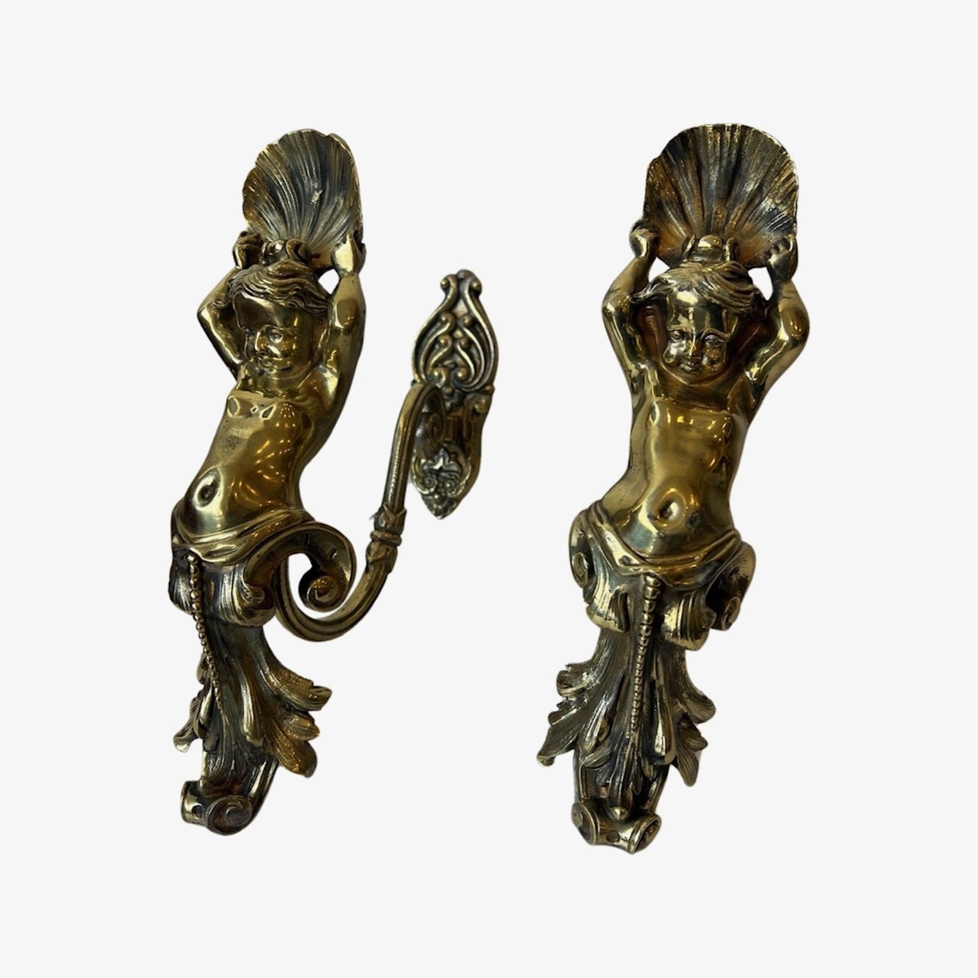 A PAIR OF LATE 19TH CENTURY FRENCH BRONZE CURTAIN TIE BACKS - Image 7 of 7