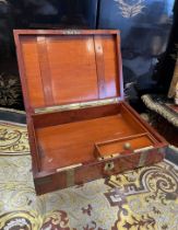 A 19TH CENTURY MAHOGANY AND BRASS BOUND DOCTOR'S BOX