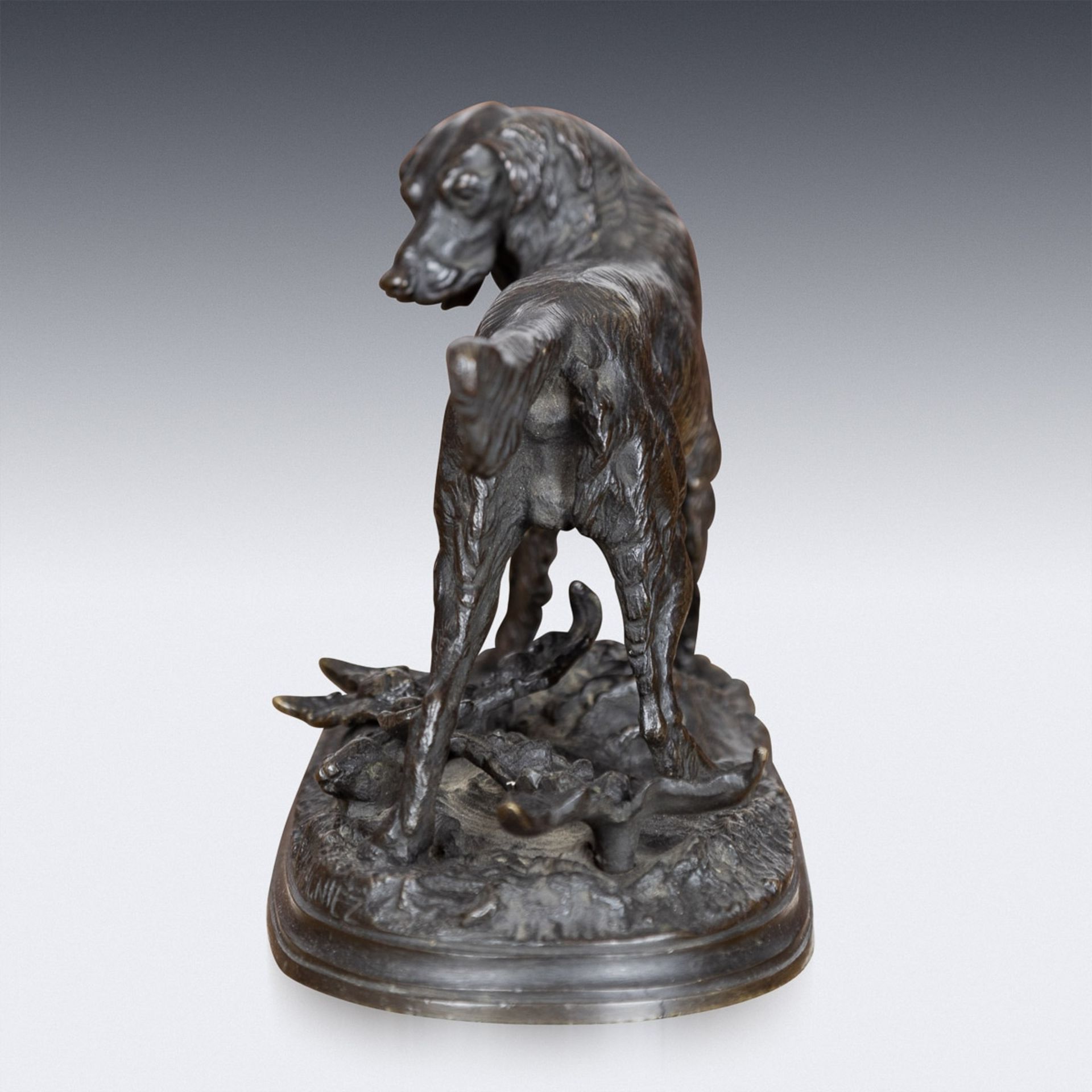 JULES MOIGNIEZ (1835-1894): A BRONZE MODEL OF A SETTER WITH HARE - Image 4 of 16