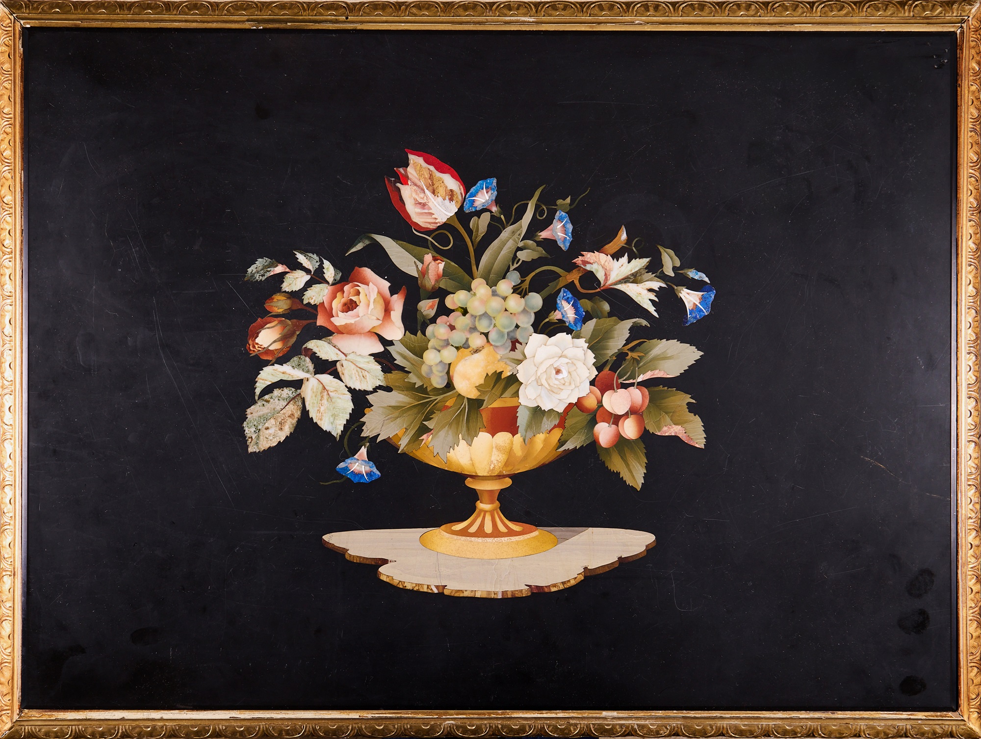 A FINE 19TH CENTURY ITALIAN PIETRE DURE AND GILTWOOD CENTRE TABLE - Image 2 of 2