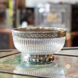 AN EARLY 20TH CENTURY FRENCH SILVER AND GLASS CENTREPIECE BOWL