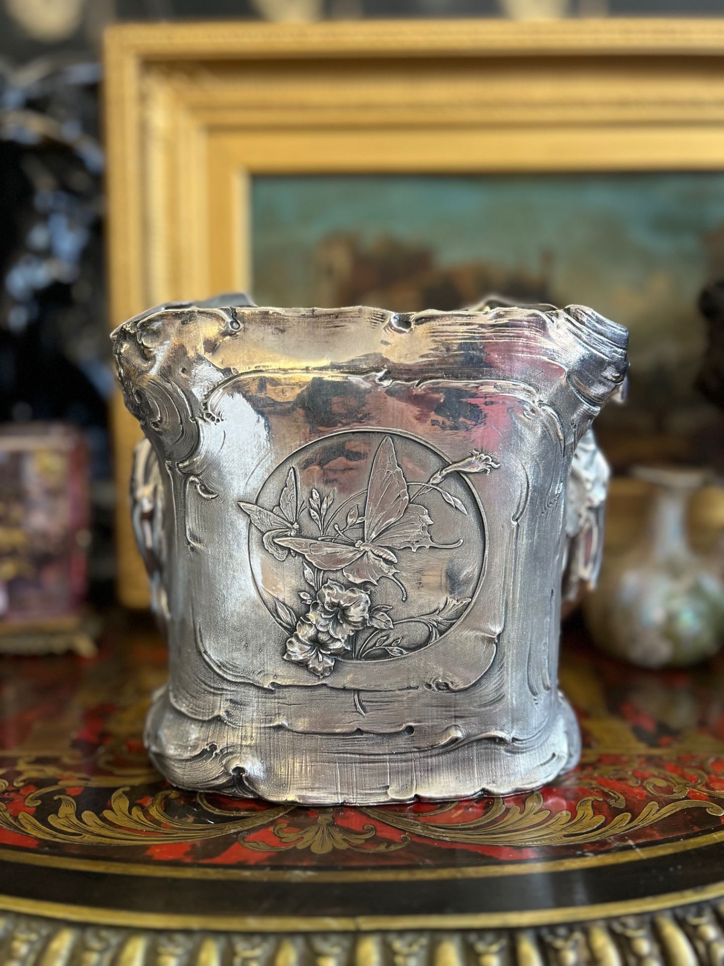 A STERLING SILVER ART NOUVEAU STYLE VASE, PROBABLY WMF - Image 11 of 11