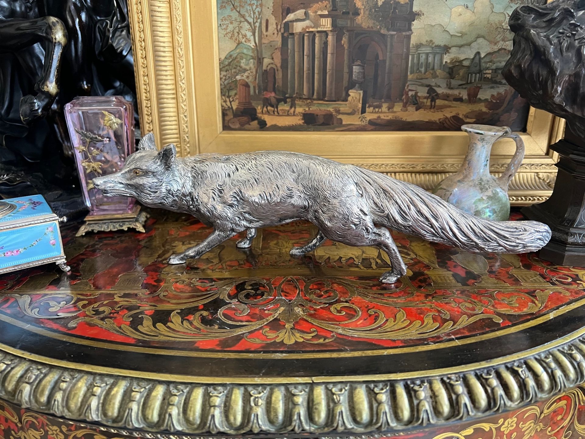 A STERLING SILVER MODEL OF A FOX - Image 9 of 13