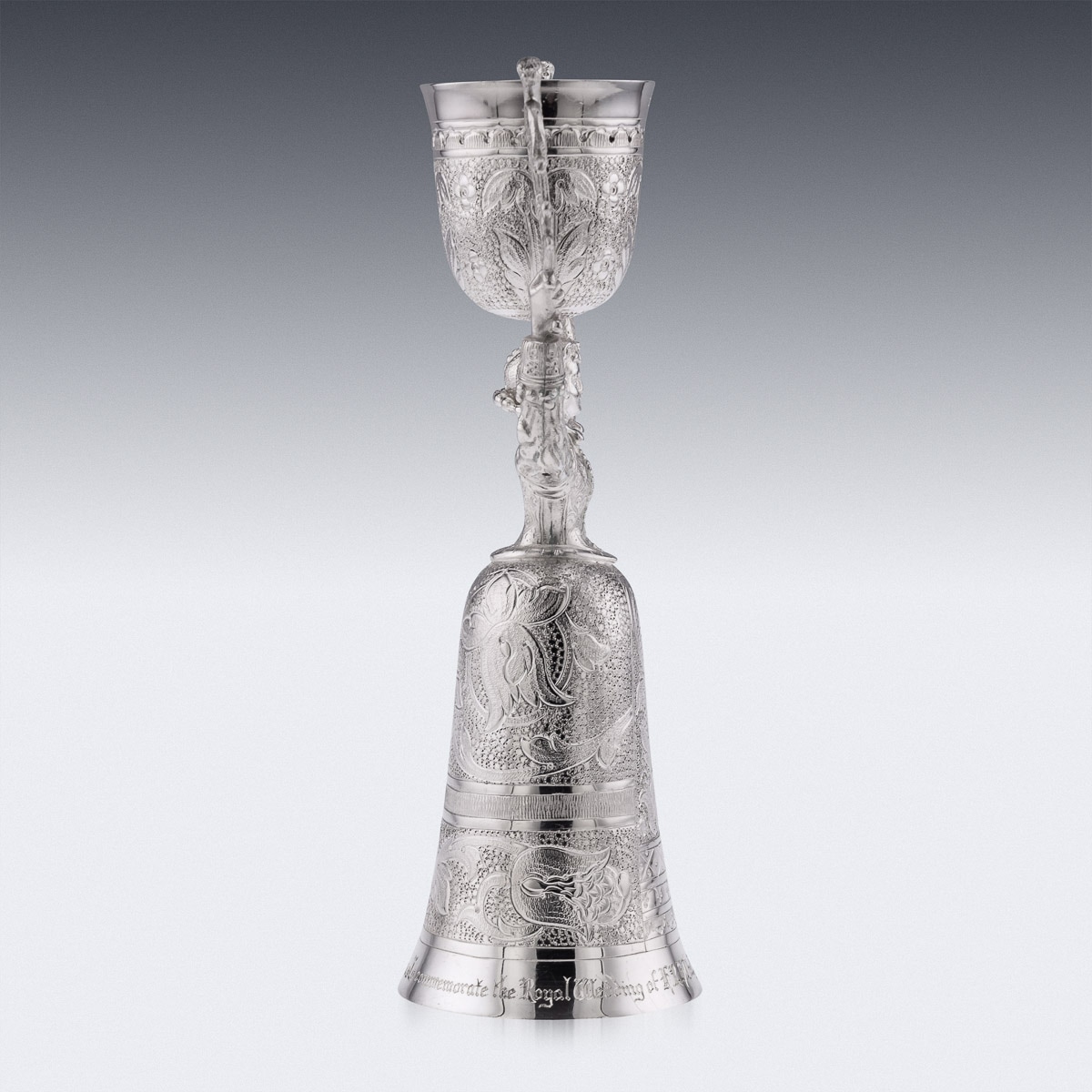 A ROYAL WEDDING SOLID STERLING SILVER NOVELTY WAGER CUP, LONDON, C. 1973 - Image 3 of 23