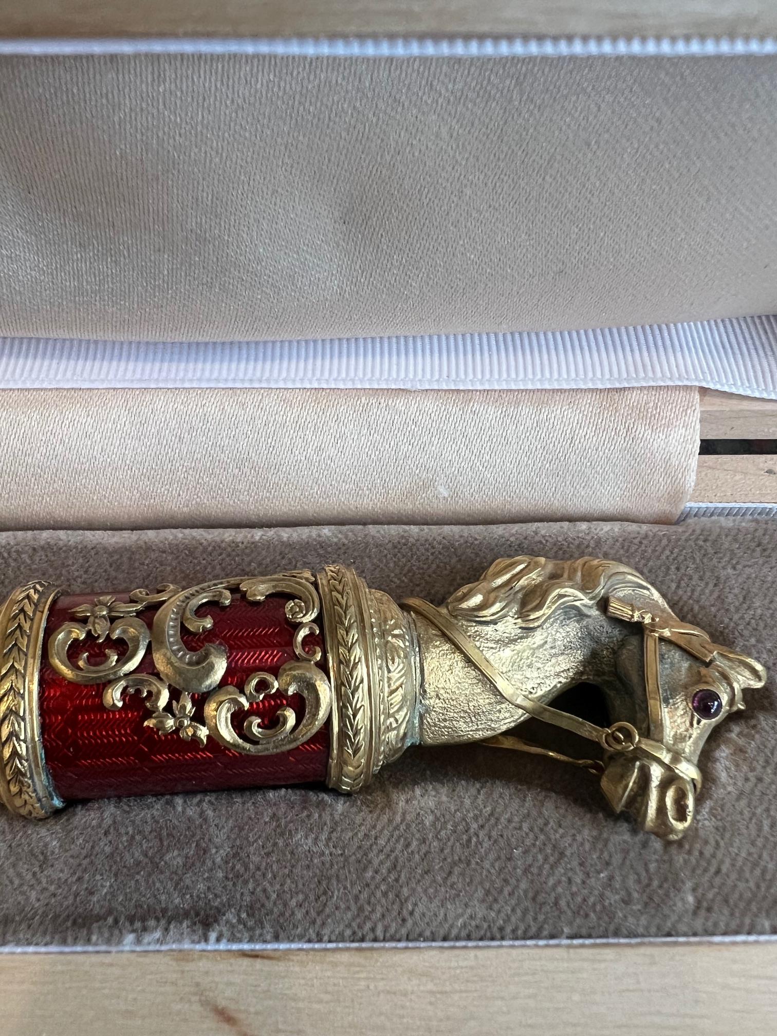 A FABERGE STYLE SILVER GILT, DIAMOND SET AND ENAMELLED LETTER KNIFE - Image 5 of 5