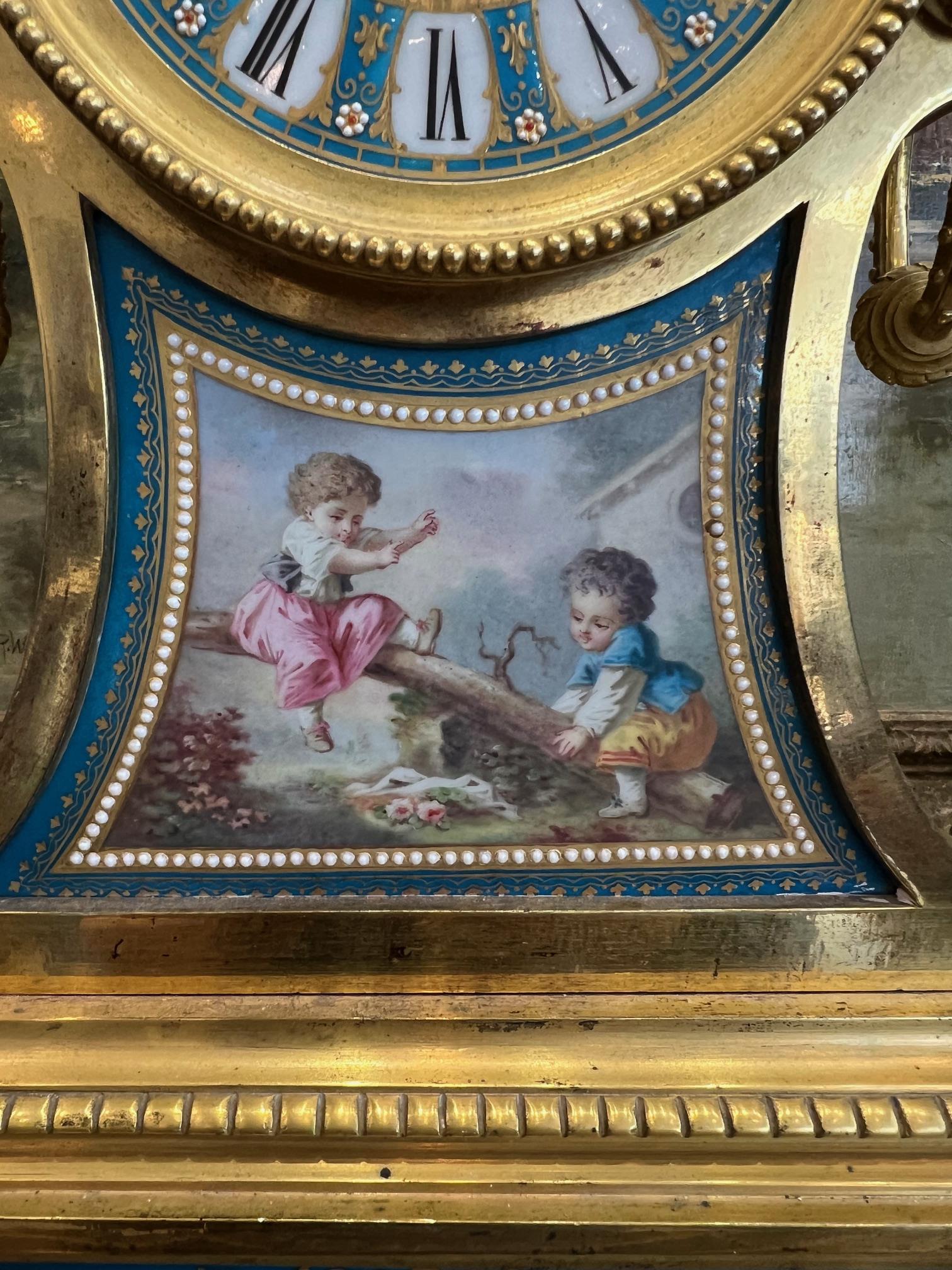 A FINE 19TH CENTURY PORCELAIN MANTEL CLOCK REPUTEDLY OWNED BY EMPRESS EUGENIE, WIFE OF NAPOLEON III - Image 3 of 8