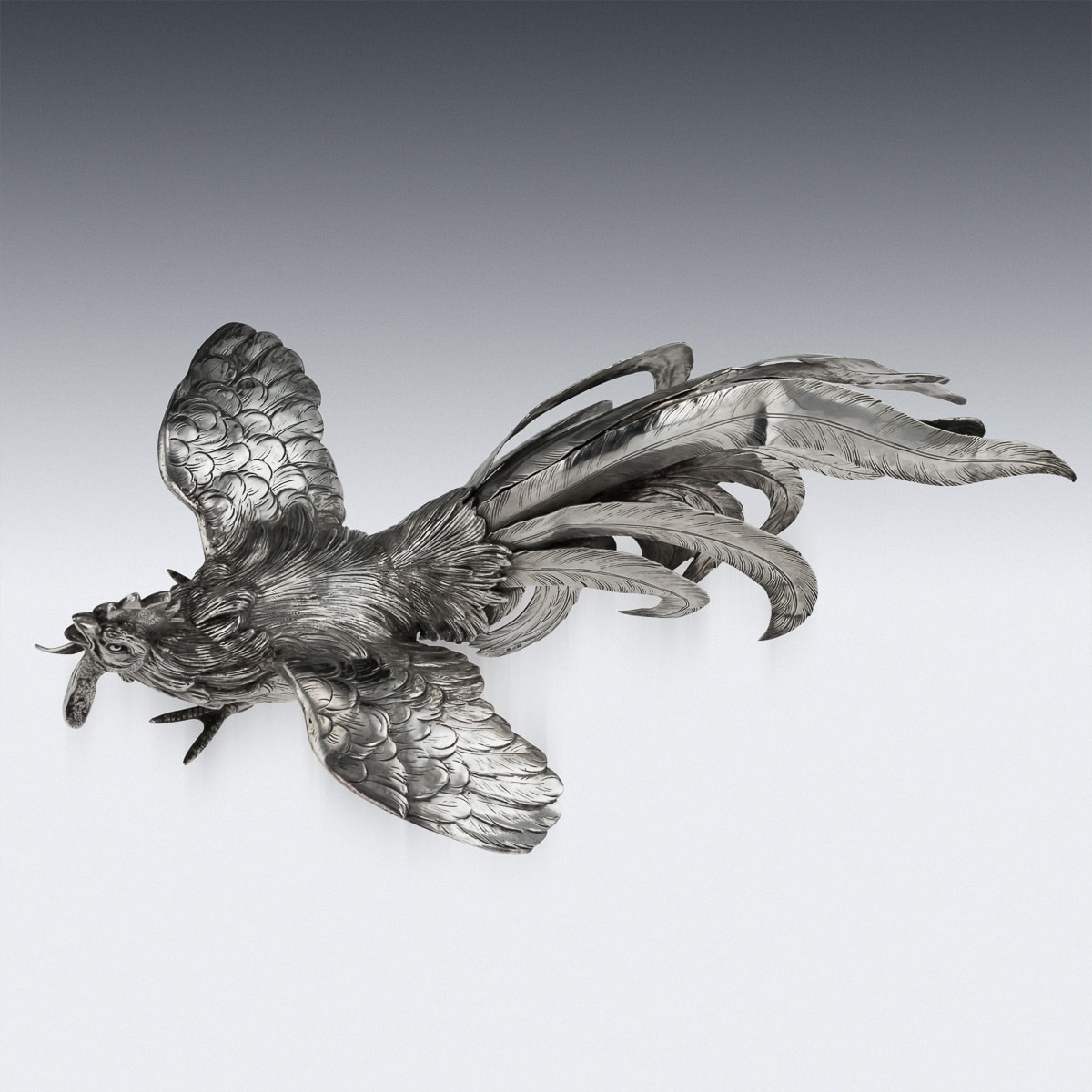 A PAIR OF GERMAN SILVER TABLE ORNAMENTS MODELLED AS FIGHTING COCKERELS - Image 18 of 41