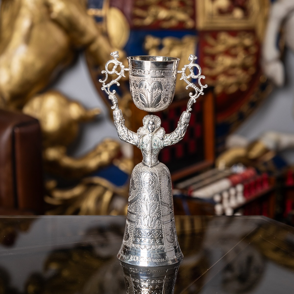 A ROYAL WEDDING SOLID STERLING SILVER NOVELTY WAGER CUP, LONDON, C. 1973 - Image 2 of 23