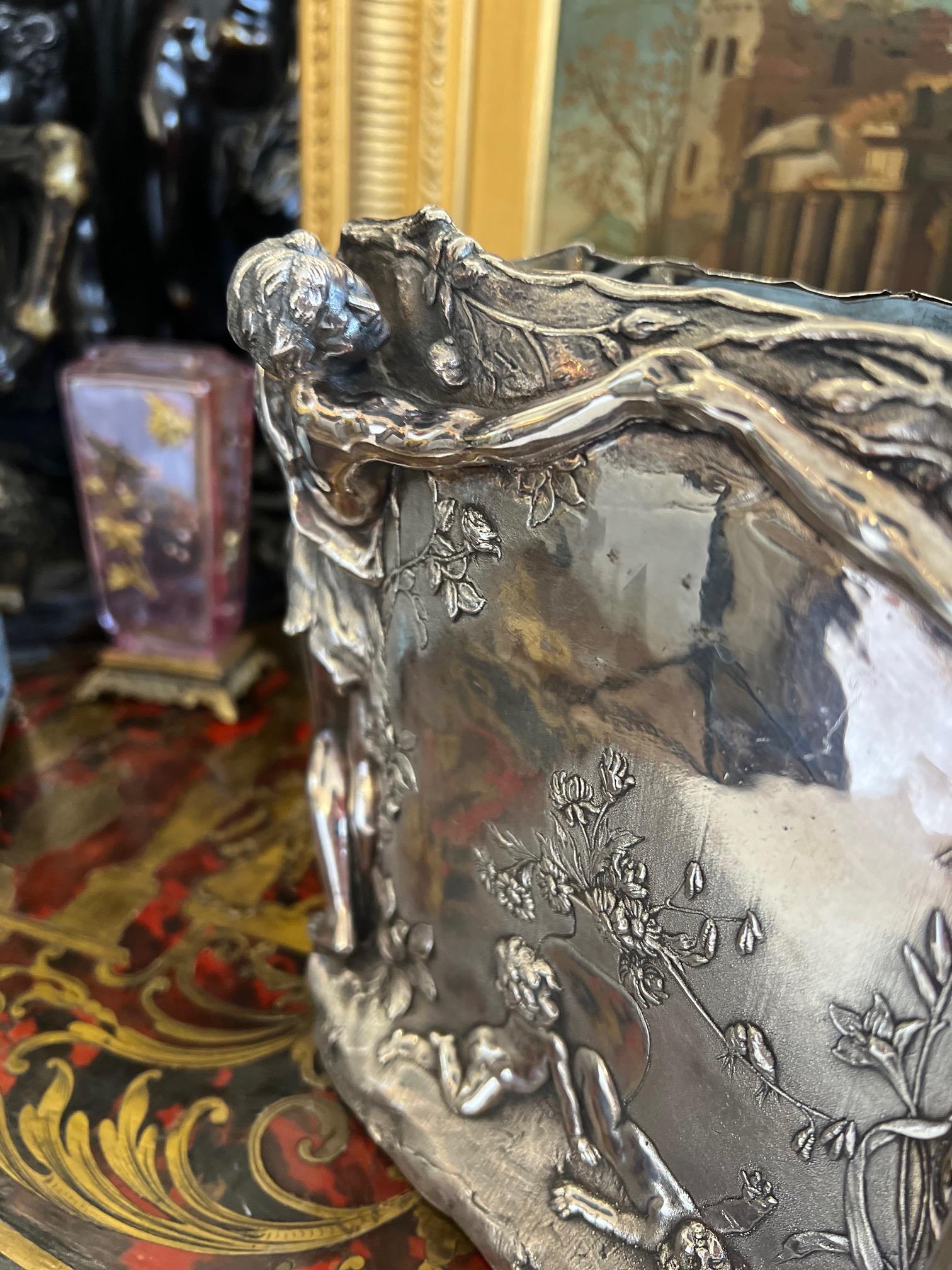 A STERLING SILVER ART NOUVEAU STYLE VASE, PROBABLY WMF - Image 9 of 11