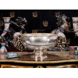 A MONUMENTAL BUCCELLATI STYLE STERLING SILVER PUNCH BOWL