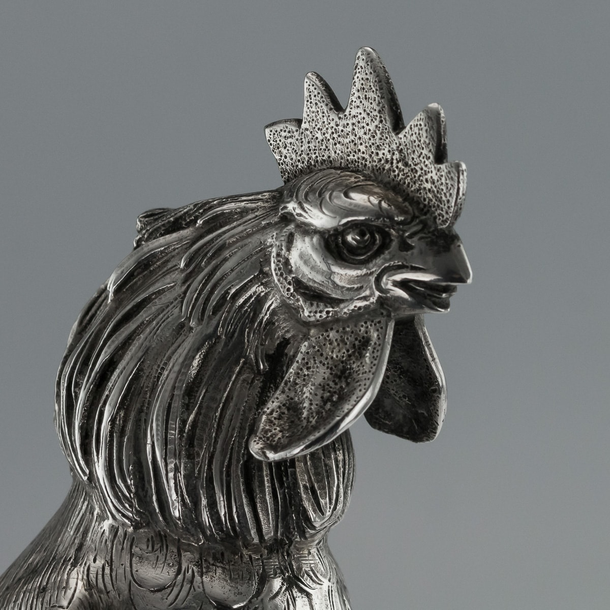 A PAIR OF GERMAN SILVER TABLE ORNAMENTS MODELLED AS FIGHTING COCKERELS - Image 32 of 41