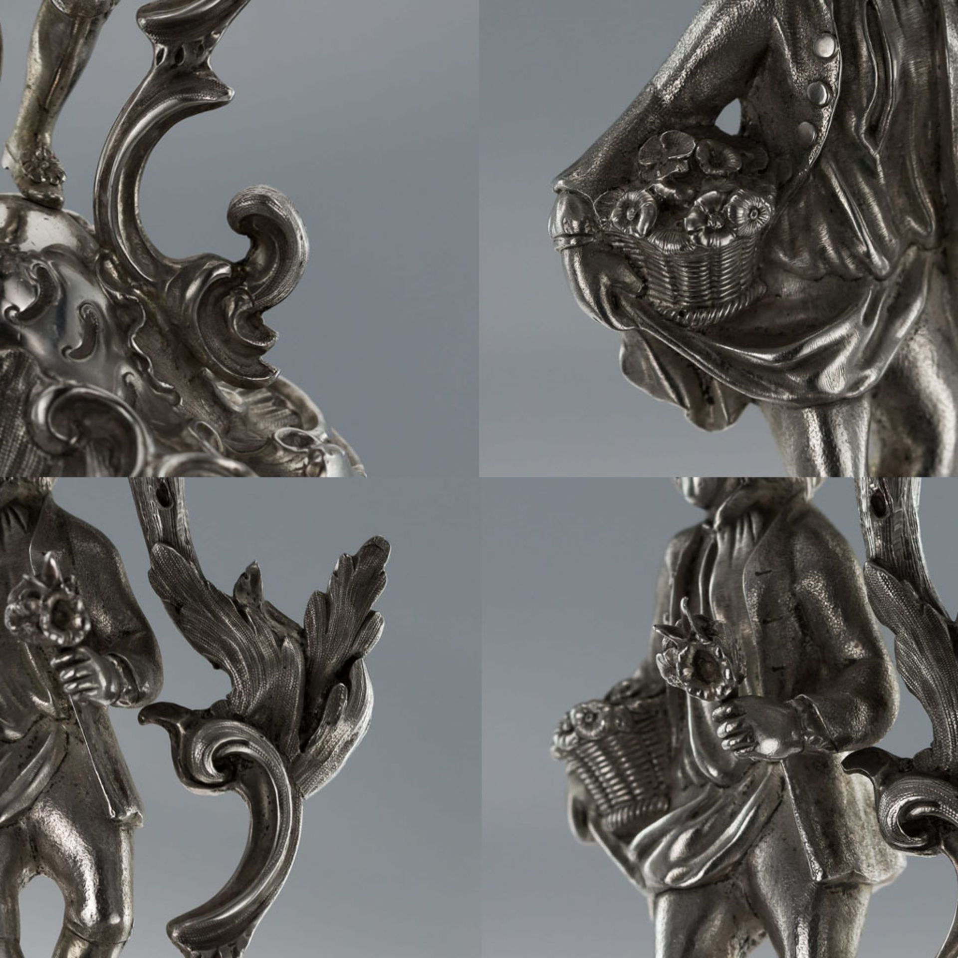 A PAIR OF 19TH CENTURY STERLING SILVER FIGURAL COMPORTS, C & G FOX C.1852 - Image 13 of 14