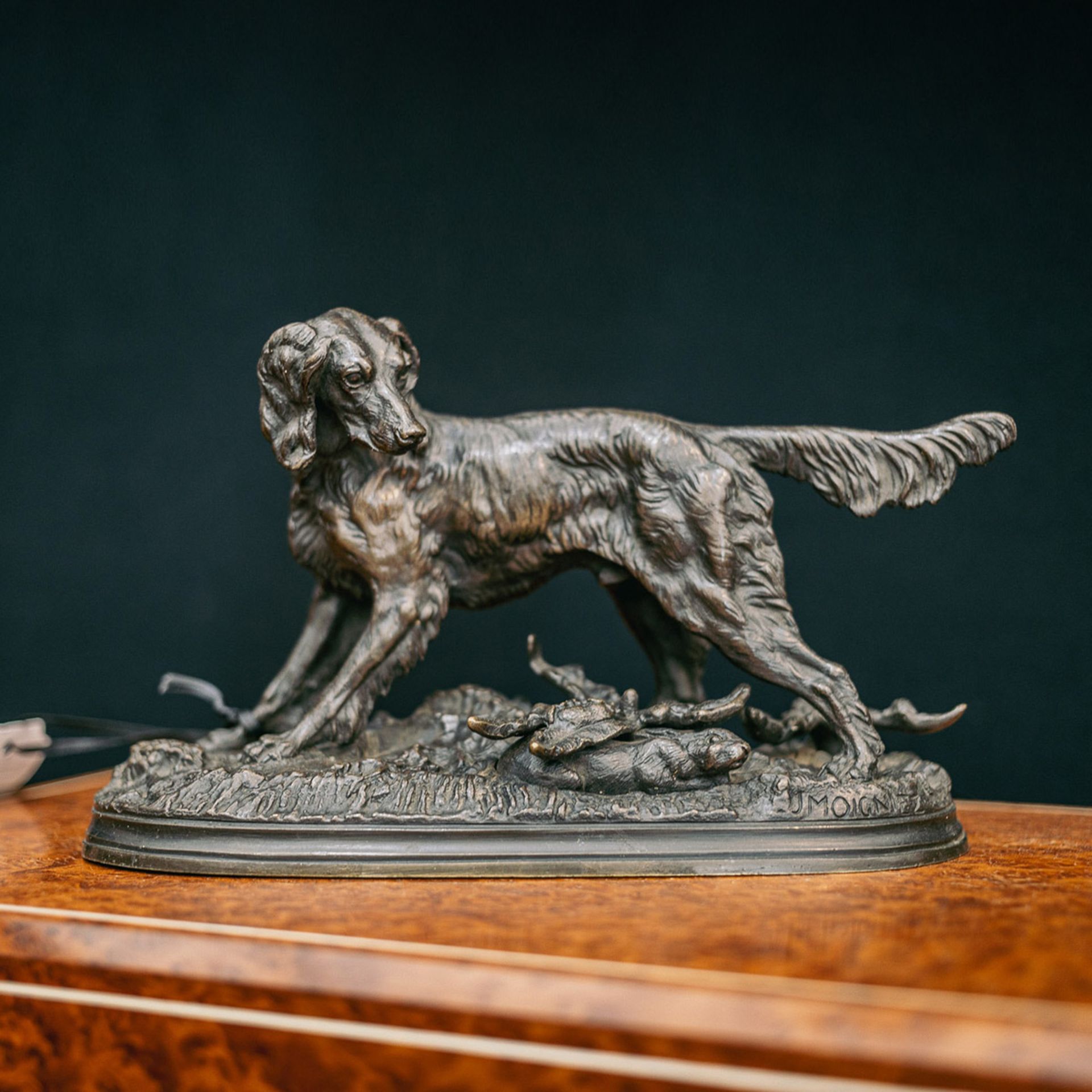 JULES MOIGNIEZ (1835-1894): A BRONZE MODEL OF A SETTER WITH HARE - Image 2 of 16