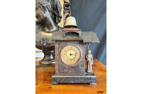 A LATE 19TH CENTURY BLACK FOREST AUTOMATON ALARM CLOCK - Image 2 of 6