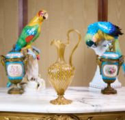 A LATE 19TH CENTURY VENETIAN ZANFIRICO RIBBON ROMAN REVIVAL GLASS JUG