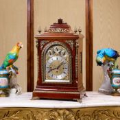 A FINE 19TH CENTURY MUSICAL QUARTER CHIMING FUSEE BRACKET CLOCK